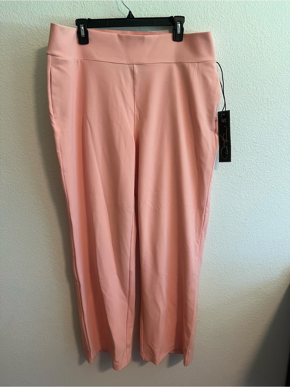 💃🏾NWT DG2 by Diane Gilman Pale Pink Wide-Leg Ponte Pants XL